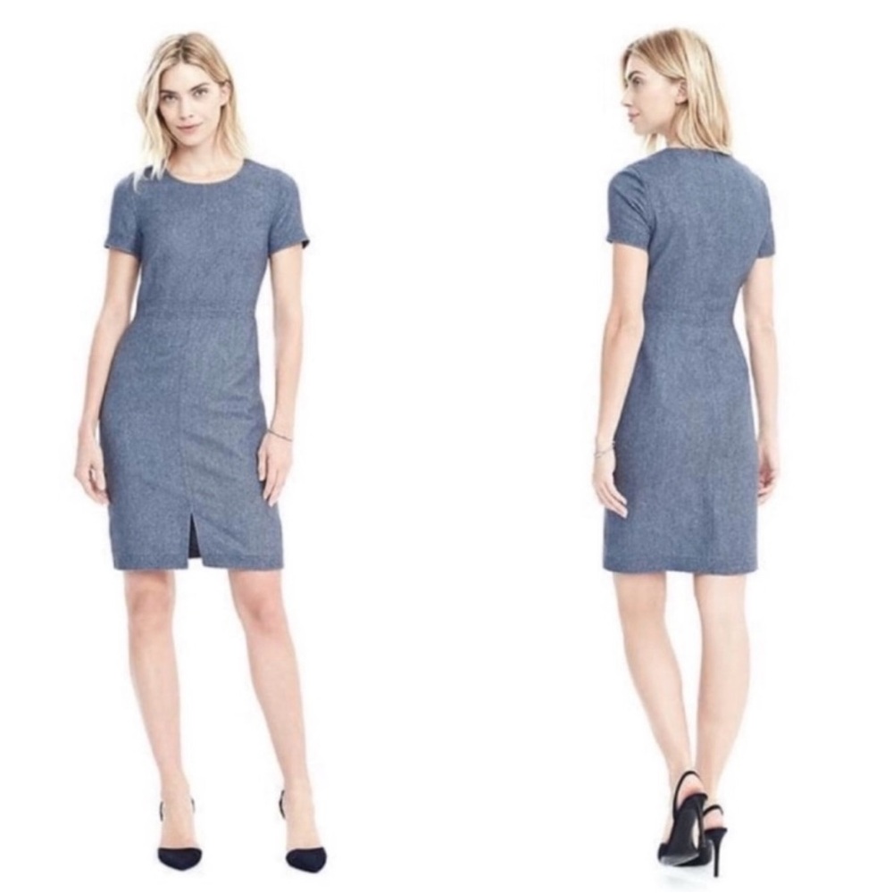 BANANA REPUBLIC Short Sleeve Trapundo Wool Blend Dress. Women’s size 6 business‎